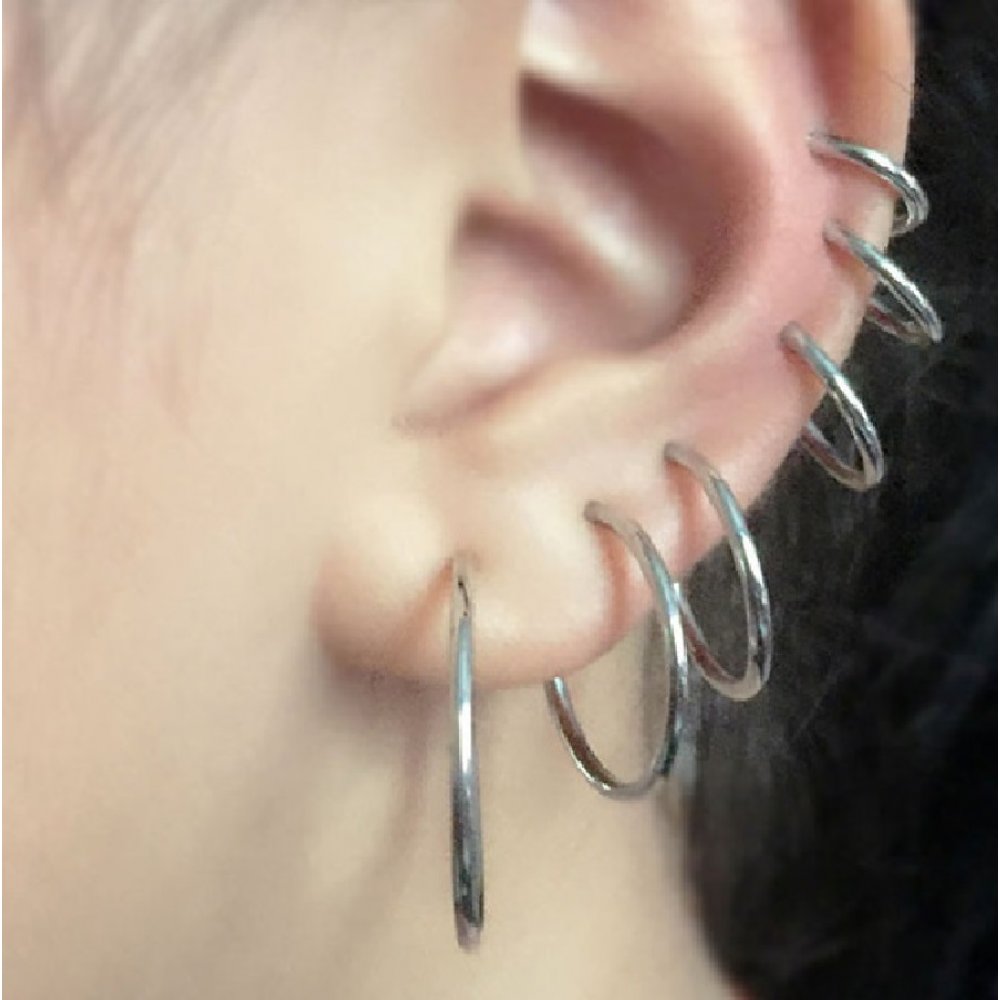 Ефектна обица имитация на стомана - Image 2