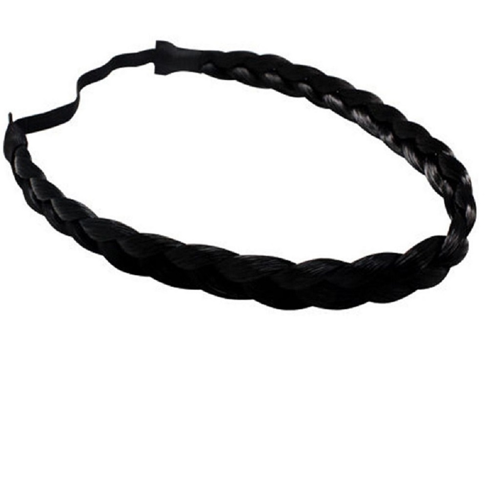 Черна изкуствена коса диадема