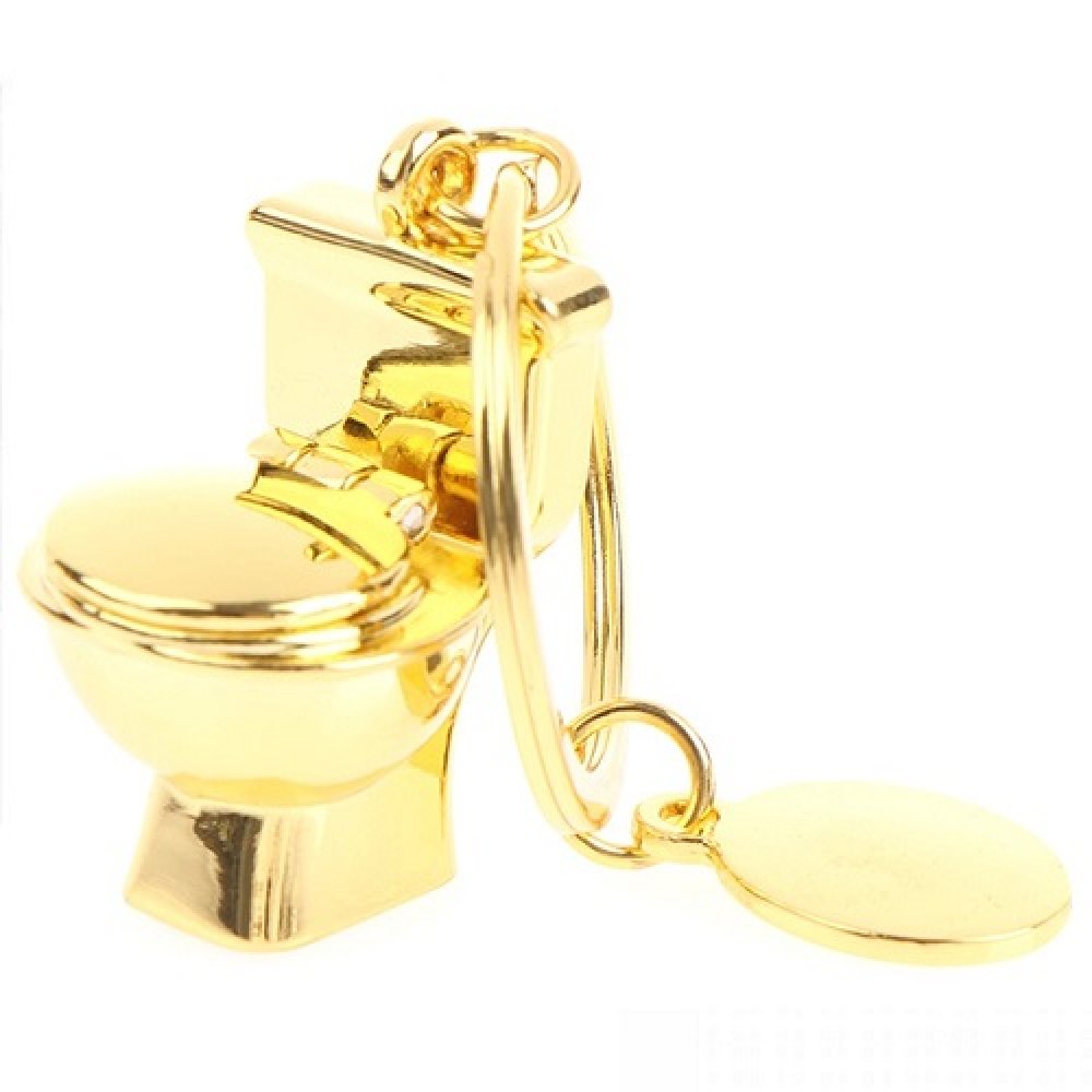 Ключодържател златна тоалетна чиния
