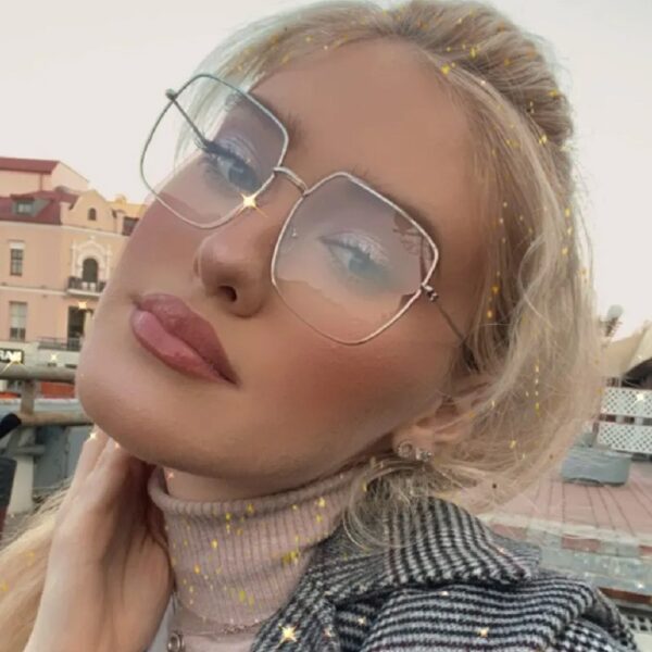 Прозрачни очила тънки кафяви рамки - Image 6