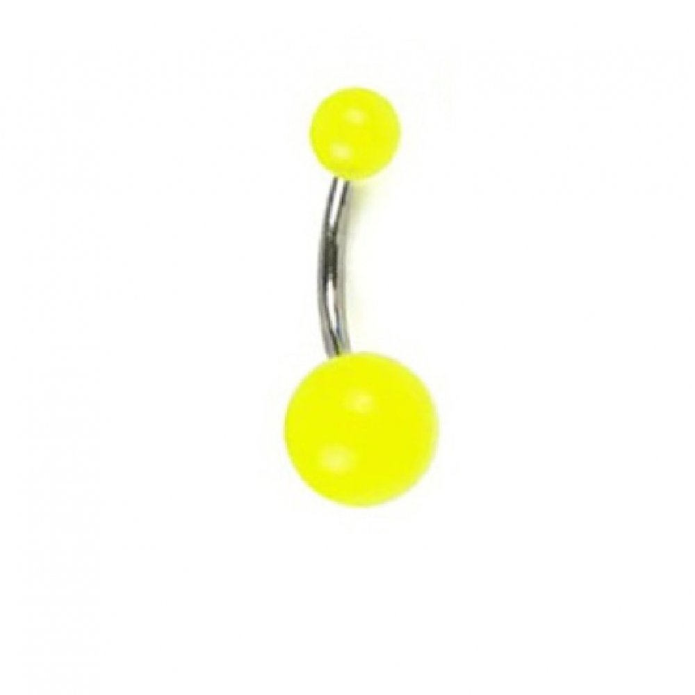 Жълта обица светеща за пъпа